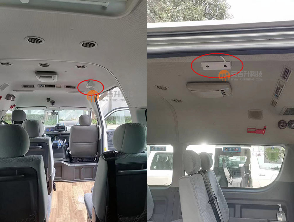 某市郊小巴車采用客流統(tǒng)計系統(tǒng)管理客流(圖1) 城郊小巴車安裝效果.jpg