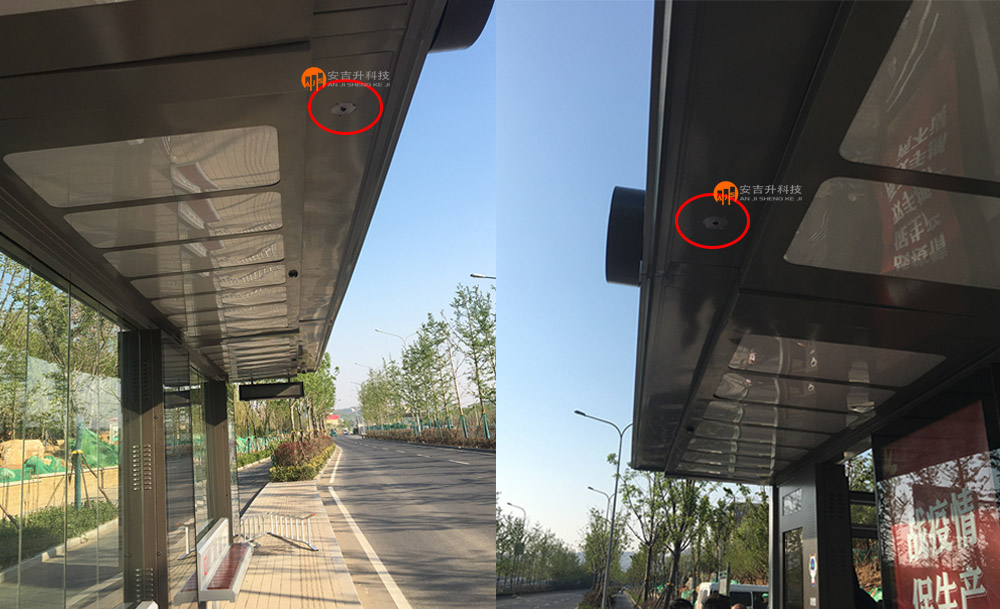 某市公交站臺(tái)采用我司站臺(tái)客流統(tǒng)計(jì)系統(tǒng)統(tǒng)計(jì)乘客數(shù)量(圖1) 站臺(tái)安裝安裝1.jpg